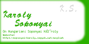 karoly soponyai business card